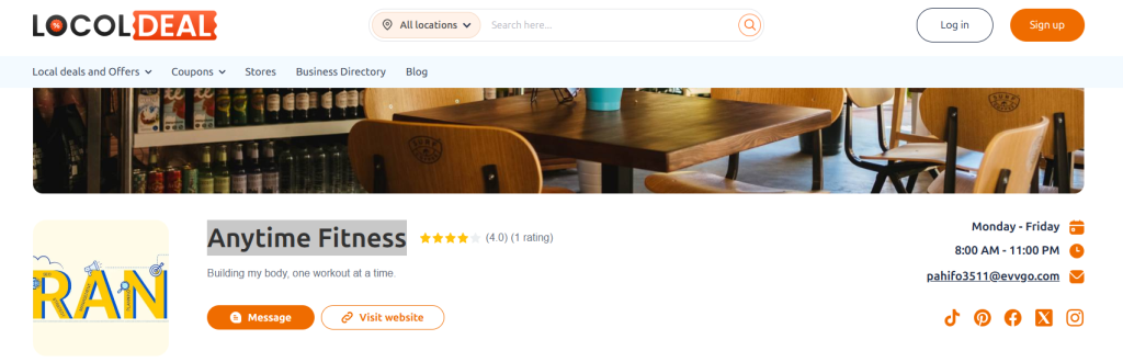 Anytime Fitness store front in LocolDeal