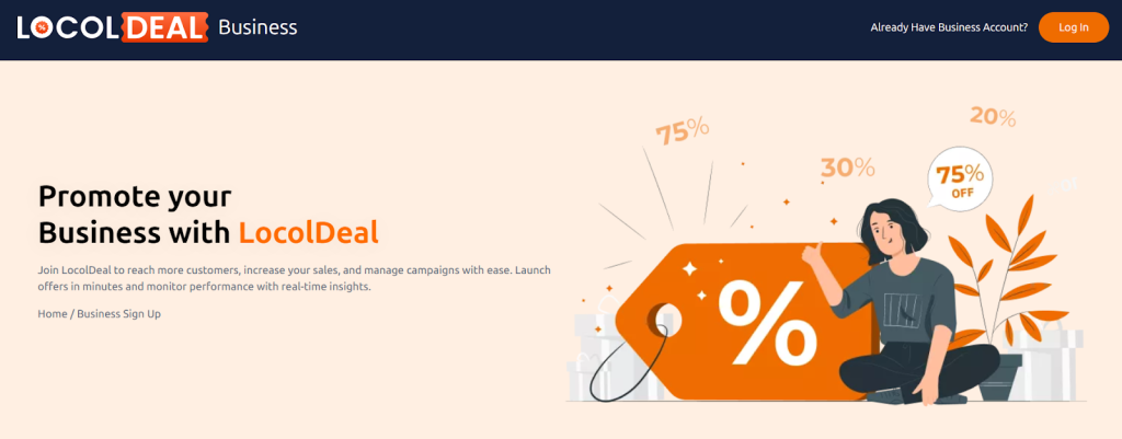 Business signup portal