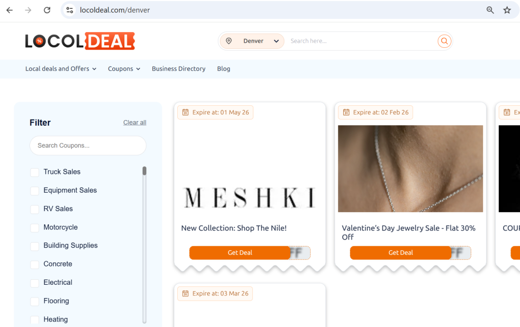 Local Deals and offers in Denver, USA