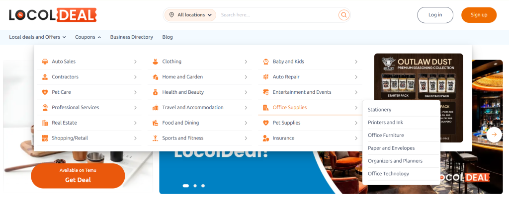 promote office supplies like stationery, office furniture, and other things.
