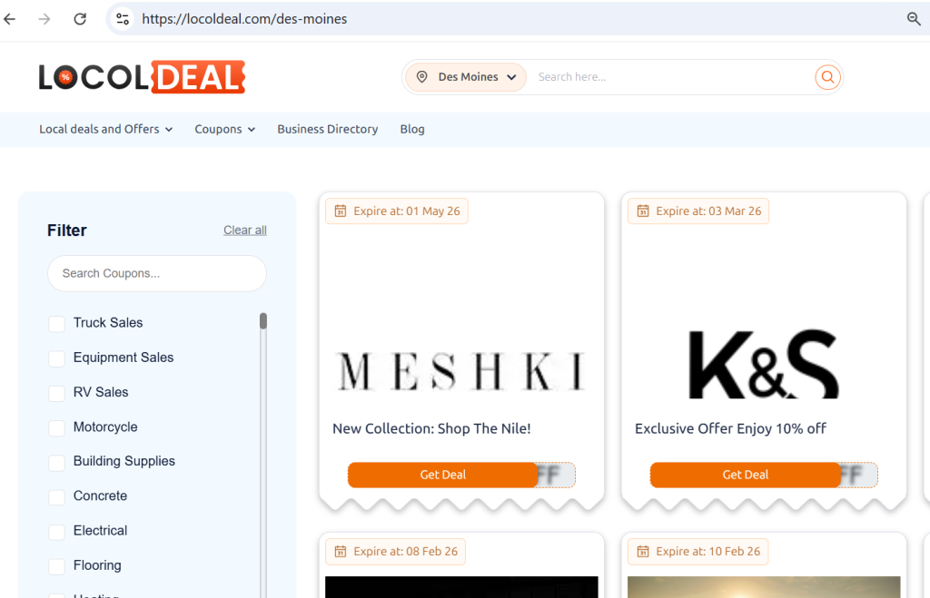 Coupons for Your Business in Des Moines