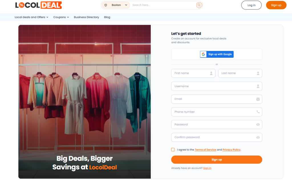 Customer Signup in Locoldeal