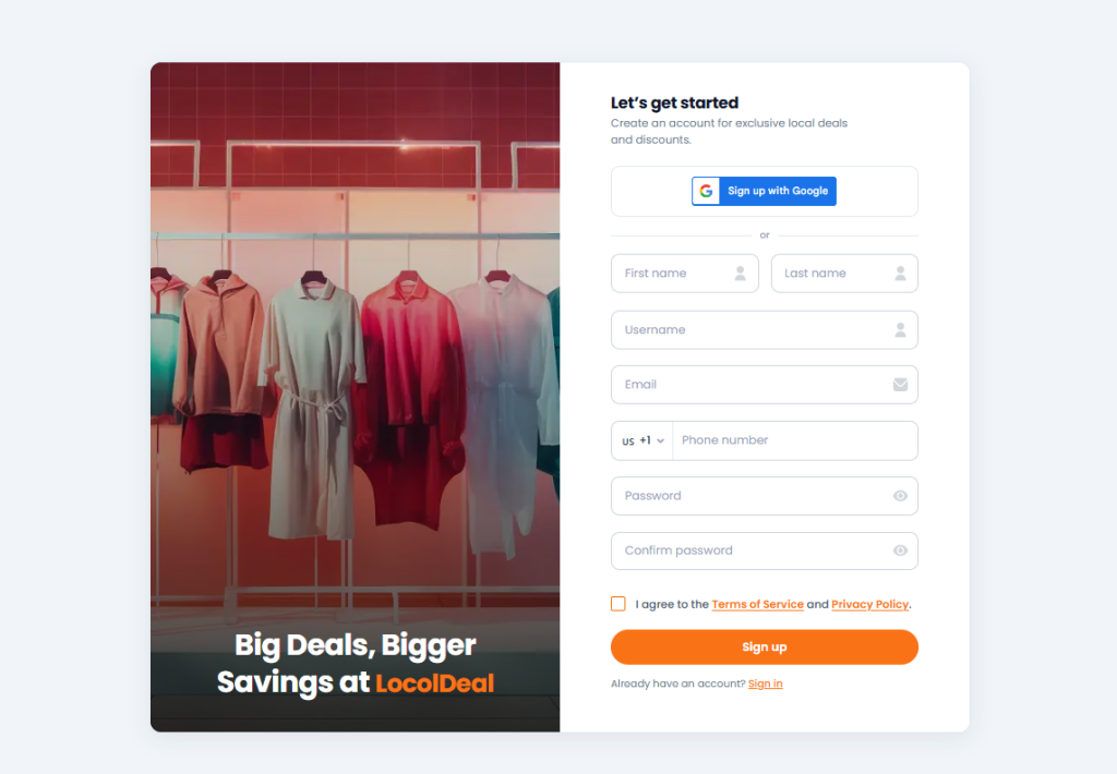 Create an account for exclusive local deals and discounts.