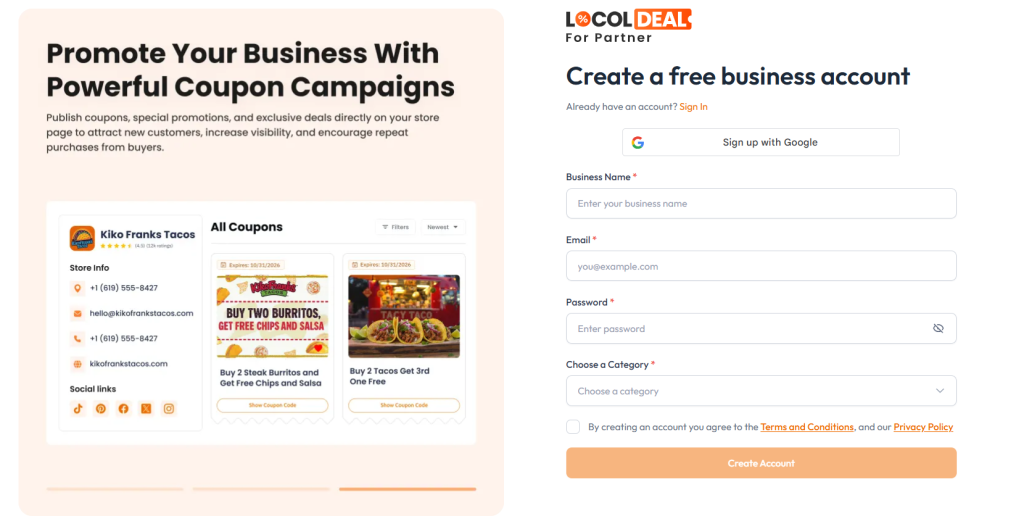 Advertise small business