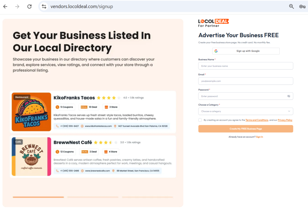 Philadelphia Business Listings with this Signup 